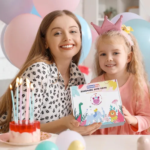 Miniatura 7 de SHUCHING Bombas de baño de unicornio 9 XXL con sorpresa en el interior, bolas orgánicas de baño de burbujas para cumpleaños de niños y niñas