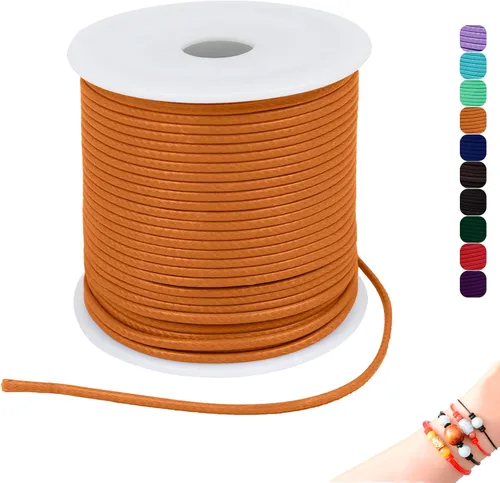 Miniatura 29 de CAMAL Cuerda de cera de 0.069 pulgadas para hacer pulseras, hilo encerado de 23 yardas para joyería y pulsera, cordón encerado para manualidades
