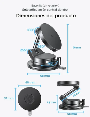 Miniatura 10 de LISEN Magsafe - Cargador de coche para 15 W, soportes magnéticos para teléfono para tu automóvil, cargador inalámbrico magnético para automóvil