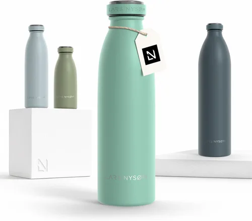 Miniatura 19 de LARS NYSØM Botella de agua XL de acero inoxidable aislada 12oz 17oz 25oz 34oz 51oz Botella térmica aislada para bebidas calientes y frías Azul