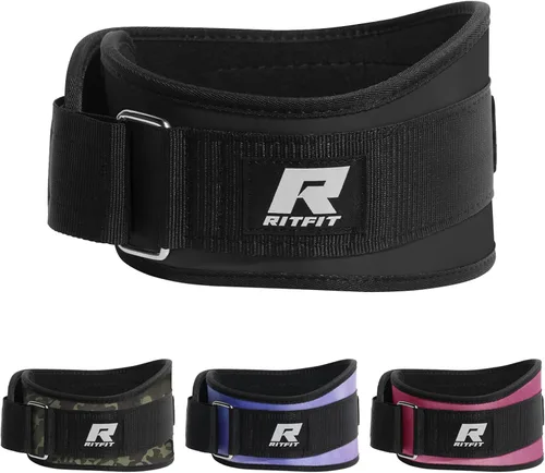 Miniatura 9 de RitFit Cinturón de levantamiento de pesas, ideal para sentadillas, estocadas, peso muerto, propulsores - hombres y mujeres - 6 pulgadas Camuflaje