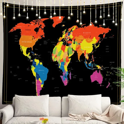 Miniatura 115 de Shrahala Tapiz de pared de hojas de arce otoñal, hojas rojas llameantes, fondo negro, tapiz grande para colgar en la pared, tapiz decorativo
