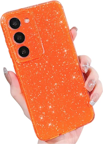 Miniatura 28 de MINSCOSE Compatible con Samsung Galaxy S22 Plus Case, Bonito Color Neón Brillante, con Purpurina Brillante Delgada Resistente a Golpes de Silicona