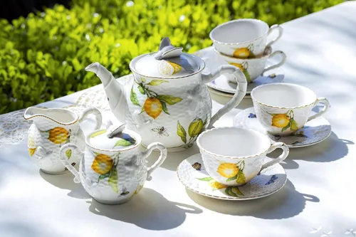 Miniatura 2 de Lemon Bee - Juego de té de porcelana fina (11 piezas)