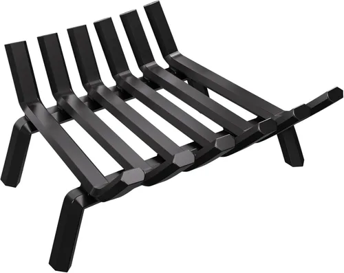 AMAGABELI GARDEN & HOME Rejilla de leña para chimenea de 17 pulgadas de hierro forjado, rejillas de fuego de leña, soporte para troncos de leña,