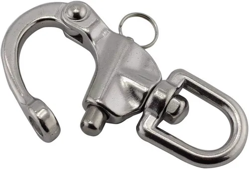 Miniatura 4 de NRC&XRC Par de clip de acero inoxidable marino con grillete giratorio de liberación rápida de liberación rápida 2-3/4" PLATA