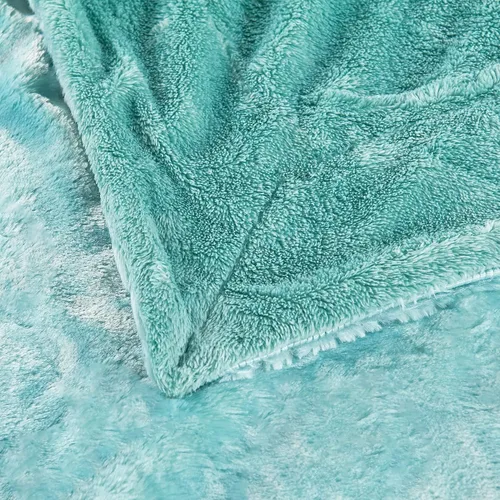 Miniatura 6 de Manta lisa de felpa de piel sintética suave y sedosa con parte trasera de sherpa, manta de lujo cálida y acogedora para sofá, silla, funda de cama