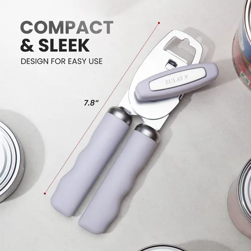 Miniatura 2 de Zulay Kitchen Abrelatas manual de acero inoxidable resistente con abridor de botellas, abrelatas manual a prueba de óxido con perilla giratoria