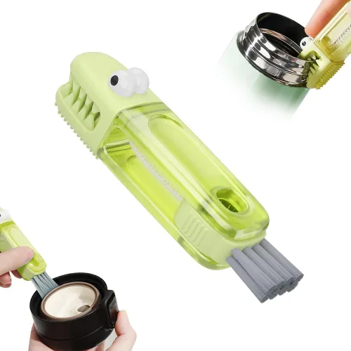 Miniatura 10 de Juego de cepillos de limpieza 3 en 1 para tapa de taza, cepillo multifuncional de limpieza de botellas, limpiador de huecos de tapa de taza de Mezcla