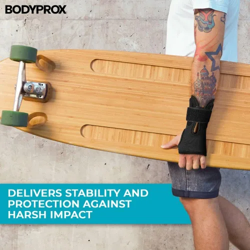 Miniatura 6 de BODYPROX Muñequeras (1 par) para snowboard, monopatín y patinaje en línea, protector de muñeca de protección deportiva