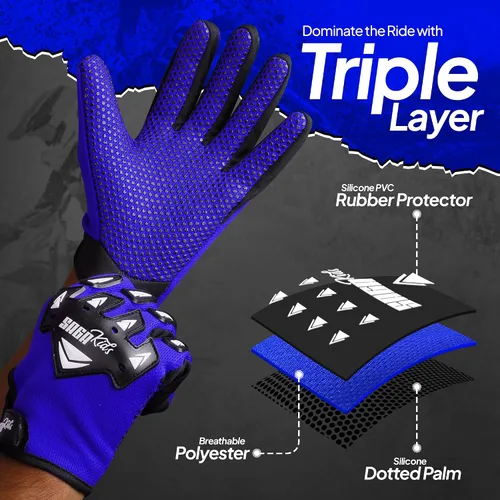 Miniatura 3 de Guantes de motocross juveniles, protección profesional para motociclistas de cross y BMX, equipo de alto rendimiento para niños y niñas, diseñados