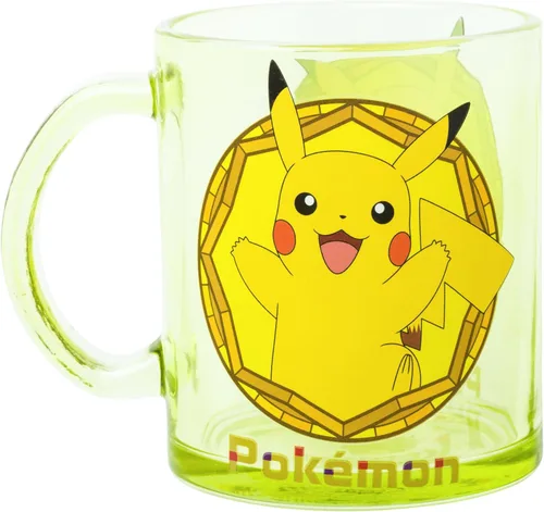 Miniatura 2 de Silver Buffalo - Taza de café de vidrio manchado con diseño de Pokémon con Pikachu, 17.5 onzas