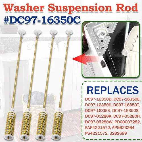 Miniatura 2 de WA45M7050AW/A4 WA456DRHDWR/AA WA50R5200AW/US WA50R5400AV/US WA456DRHDSU/AA Barras de suspensión para lavadora, 25.6 pulgadas aptas para lavadora