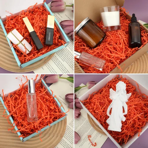 Miniatura 8 de TCAIRG - Papel de 8 onzas de papel de corte arrugado naranja para cestas de regalo, relleno de cajas de regalo, boda, cumpleaños, Navidad, Pascua