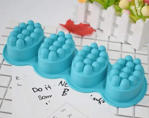 Miniatura 3 de 2 moldes de jabón de barra de masaje 3D, 4 cavidades, moldes de jabón de silicona de 4.5 onzas para hacer jabón de bricolaje, chocolate, arcilla