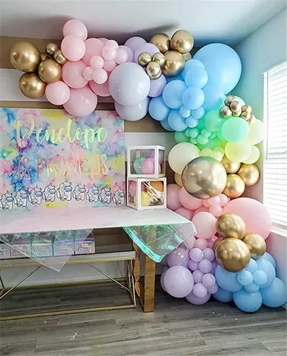 Miniatura 6 de Kit de arco de guirnalda de globos de arco iris, 171 piezas de globos de látex pastel, colores macarrón, 5, 10, 12, 18 pulgadas, cumpleaños, baby