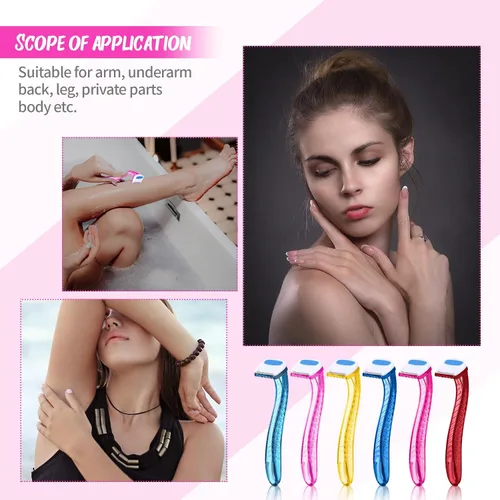 Miniatura 6 de Honoson 16 piezas de maquinilla de afeitar desechables para mujer, kit de afeitado de piel sensible con cubierta protectora, recortadora de Varios