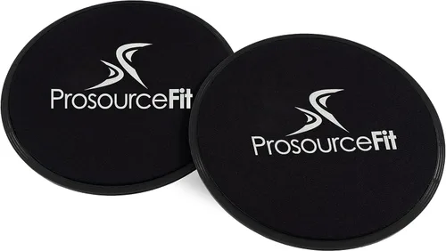 Miniatura 2 de ProsourceFit Discos de ejercicio deslizantes de núcleo, deslizadores de doble cara para uso en cualquier superficie en casa o gimnasio para Negro