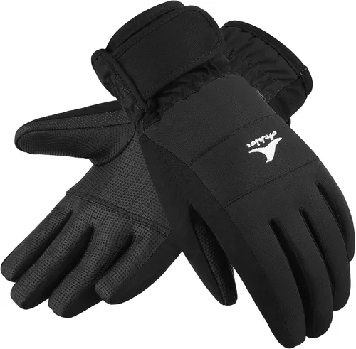 Achiou Guantes de esquí para niños, guantes de nieve impermeables de invierno para niños, guantes de snowboard cálidos para pantalla táctil, para