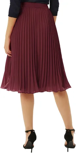 Miniatura 165 de GRACE KARIN - Falda plisada de gasa para mujer, con cintura alta y elástica, vuelo, corte acampanado y longitud por debajo de la rodilla