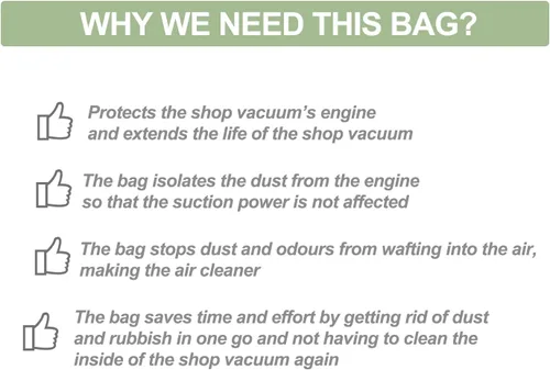 Miniatura 4 de Paquete de 5 bolsas de filtro Ridgid VF3501, compatibles con Ridgid Shop Vac & Workshop de 3 a 4.5 galones, bolsas de polvo finas, pieza de repuesto