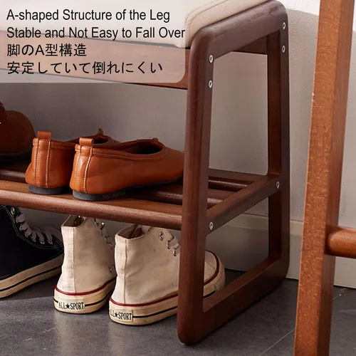 Miniatura 7 de Zapatero para armario, banco de entrada, banco de almacenamiento de zapatos, otomano con almacenamiento y asiento para sala de estar, banco