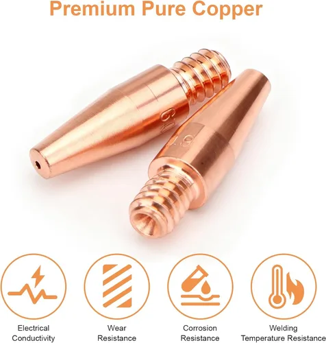 Miniatura 4 de 20 puntas de soldadura de 0.035 pulgadas, punta de contacto KP2744-035T, puntas de soldador MIG cónicas 350A compatibles con pistola de soldadura