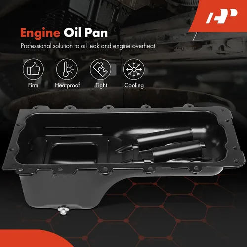 Miniatura 2 de A-Premium Cárter de aceite de motor con tapón de drenaje compatible con Ford F-150 F150 1997-2003, F-250 F250 1997-1999, F-150 Heritage 2004