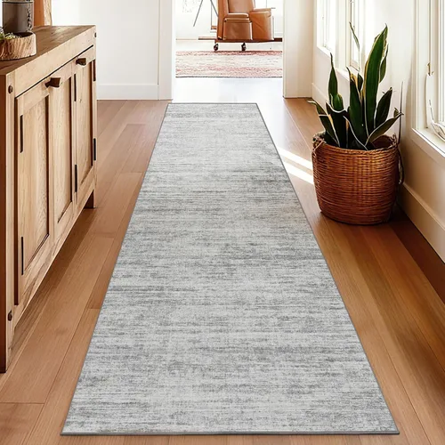 Miniatura 13 de Alfombras para pasillos antideslizantes 2x8, alfombra de pasillo moderna lavable para entrada, alfombra de piso suave resistente a manchas para Gris