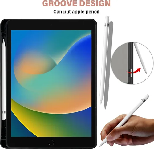 Miniatura 4 de Compatible con iPad de 10.2 pulgadas, Funda de 9ª/8ª/7ª Generación (2021/2020/2019) con Soporte para Lápiz/Parte Trasera de TPU Suave con Función