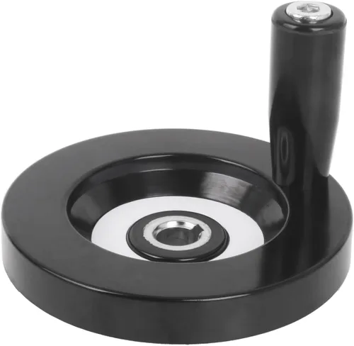 Miniatura 10 de Hand Wheel 63MM OD 8MM Mounting Hole Machine Key Fixing Bakelite Revolving Handle for Industrial Machinery