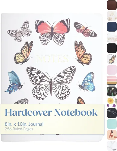 Miniatura 14 de WORLD TRAVELER Eccolo - Diario grande con páginas rayadas, cuaderno de escritura, tapa dura, 256 páginas blancas con líneas, marcador de cinta, se