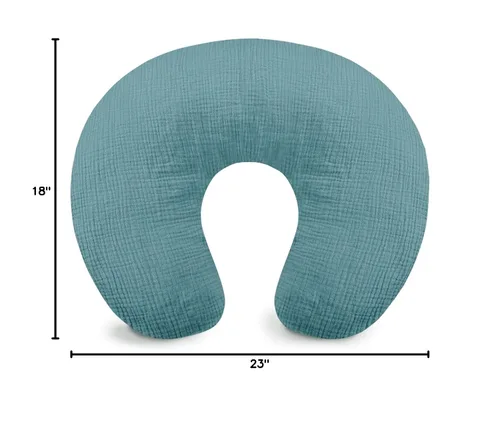 Miniatura 8 de Hooyax Funda de almohada de muselina para lactancia, suave y transpirable, funda de almohada para madres lactantes, funda de almohada elástica Azul