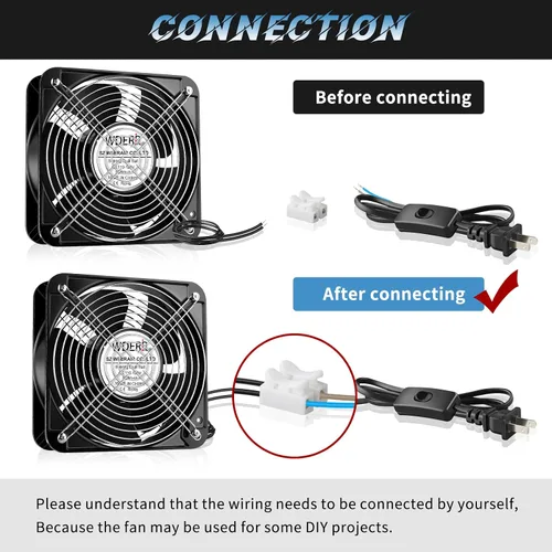 Miniatura 5 de Ventilador axial de metal para muffins AC 110V 120V 4.724 in x 0.984 in doble bola de alto rendimiento ventilador de caja pequeña para proyectos
