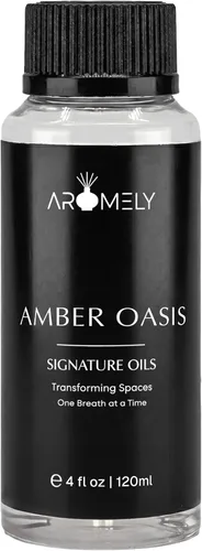 AROMELY Aceite difusor Amber Oasis, una sofisticada mezcla de té verde, naranja, ralladura de limón, citronela, jazmín, lirio, ámbar y almizcle que