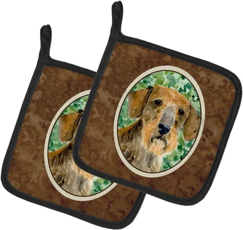 Miniatura 214 de Caroline's Treasures SS8617PTHD - Juego de soportes para ollas de cocina resistentes al calor, almohadillas calientes para horno para cocinar, Husky
