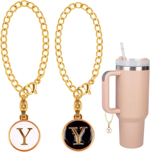 Miniatura 13 de 2 Dijes de Letra I, Accesorios para Taza Stanley Simple Modern, Placa de Identificación de Nombre, Letra Inicial para Mango, Dije Personalizado