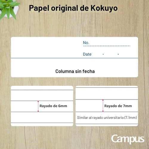 Miniatura 8 de KOKUYO Cuaderno Campus, a rayas de 15/64 pulgadas, semiB5, 100 hojas, 35 líneas, azul (NO-10BN)