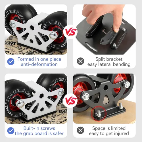 Miniatura 7 de FreeSkates - Patines portátiles con plataforma de aleación de aluminio antideslizante, patineta dividida con ruedas de poliuretano, rodamientos
