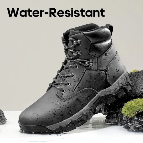 Miniatura 3 de NORTIV 8 Botas de senderismo para hombre, impermeables, a medio tobillo, botas de trekking para exteriores, botas de senderismo de cuero