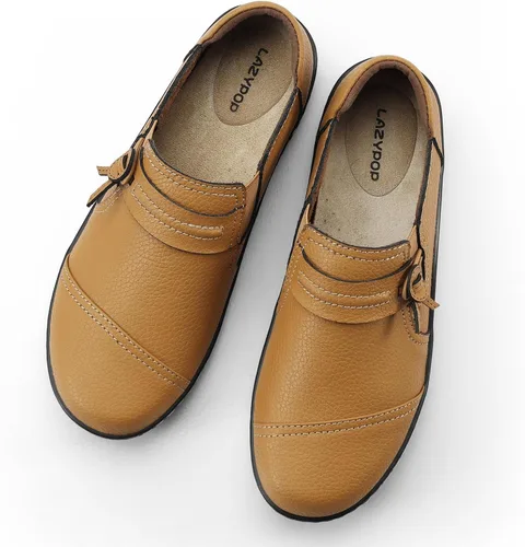 Miniatura 9 de LAZYPOP Mocasines de cuero clásicos y cómodos para mujer, bonitos zapatos de vestir informales, ligeros, para caminar, zapatos planos