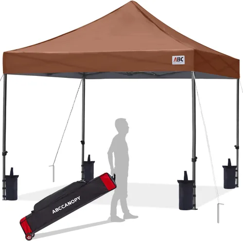 Miniatura 35 de Abccanopy - Carpa de toldo para tienda de campaña comercial instantánea con bolsa de transporte con ruedas, 4 bolsas de arena, Blanco