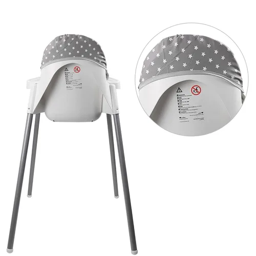 Miniatura 6 de Twoworld Cojín para silla alta IKEA Antilop, funda de asiento para silla alta de bebé, cojín para silla alta IKEA Antilop (gris de moda)