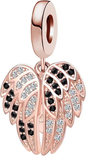 Miniatura 2 de Key to My Heart - Ala de ángel infinito con cristal transparente y oro rosa para pulsera europea