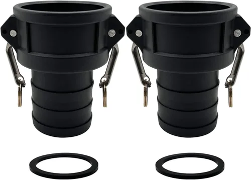 Miniatura 15 de 2 piezas de accesorios Camlock de plástico de polietileno C-200 de 2 pulgadas, tipo C, acoplamientos estándar de bloqueo de leva, accesorios