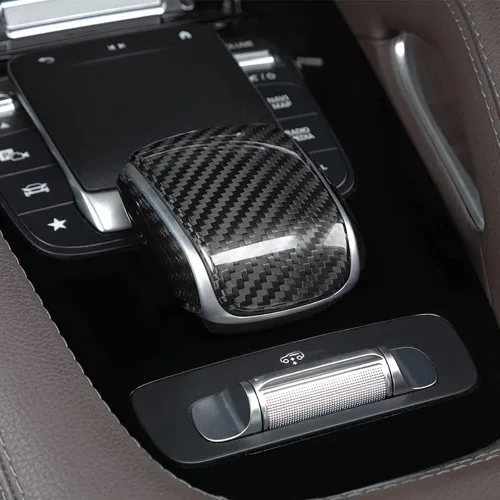 Miniatura 6 de Marco de panel de cambio de marchas de fibra de carbono real para consola central de automóvil, cubierta protectora para Mercedes Benz GLE W167 GLE