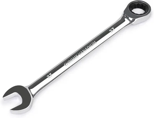 Miniatura 34 de Egofine Llave combinada de trinquete de 1-1/8 pulgadas SAE, llave de engranajes de grado industrial con diseño de 12 puntos, trinquete de 72