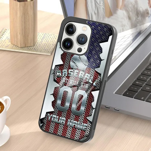 Miniatura 7 de Fundas de teléfono con nombre personalizado, diseño retro de metal texturizado con fondo personalizado para Samsung Galaxy A03 A13 A14 A17 A51 A52