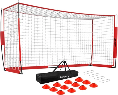 Miniatura 7 de Portería de fútbol portátil, red desmontable de 12 x 6 pies para patio trasero, equipo de entrenamiento de configuración rápida con 1 bolsa