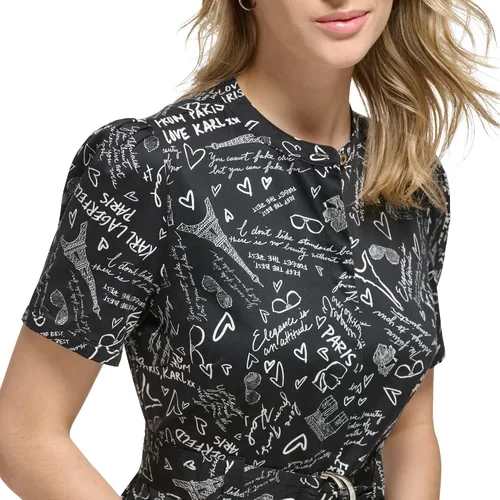 Miniatura 2 de Karl Lagerfeld Paris Vestido de popelina Paris con logotipo para mujer